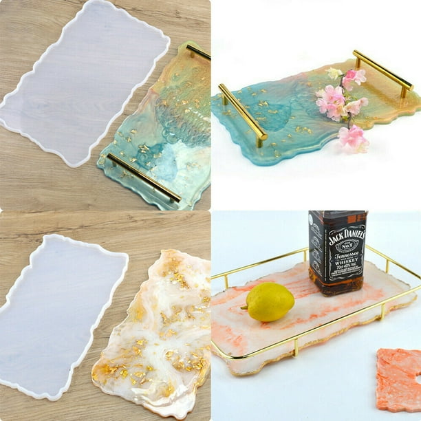 Fruit Tray Coaster Silicone Mold DIY Epoxy Resin Handcraft Making 2 Metal bars